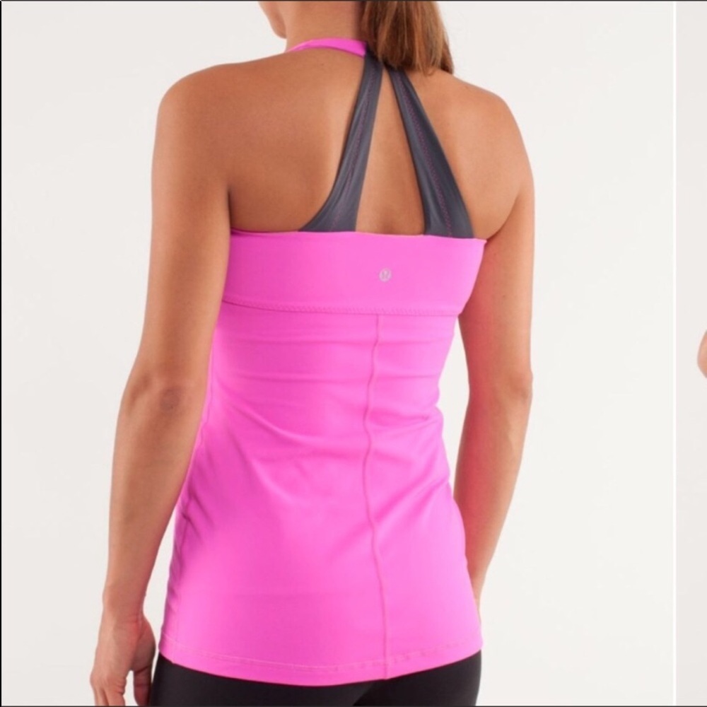 Lululemon scoop me up pink and grey halter top